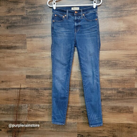 Madewell Jeans 26 Skinny 9" High Rise Patty Wash G7189 Tummy Control Stretch - Picture 1 of 12